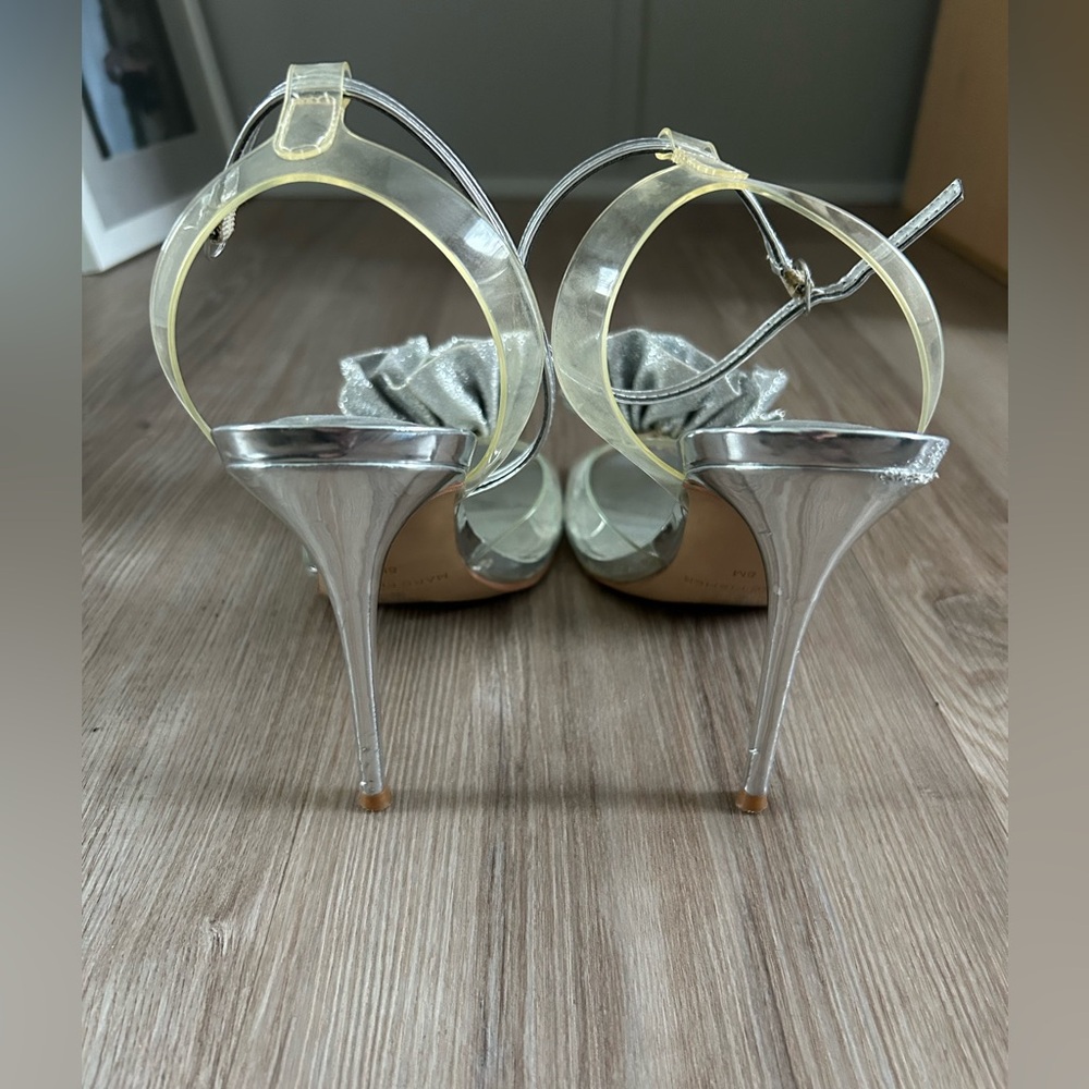Marc Fisher Women's Geavie High Heels Dress Sandal Silver Glitter